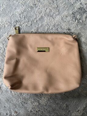 BCBG Blush Pebbled Leather Crossbody with Gold Plate